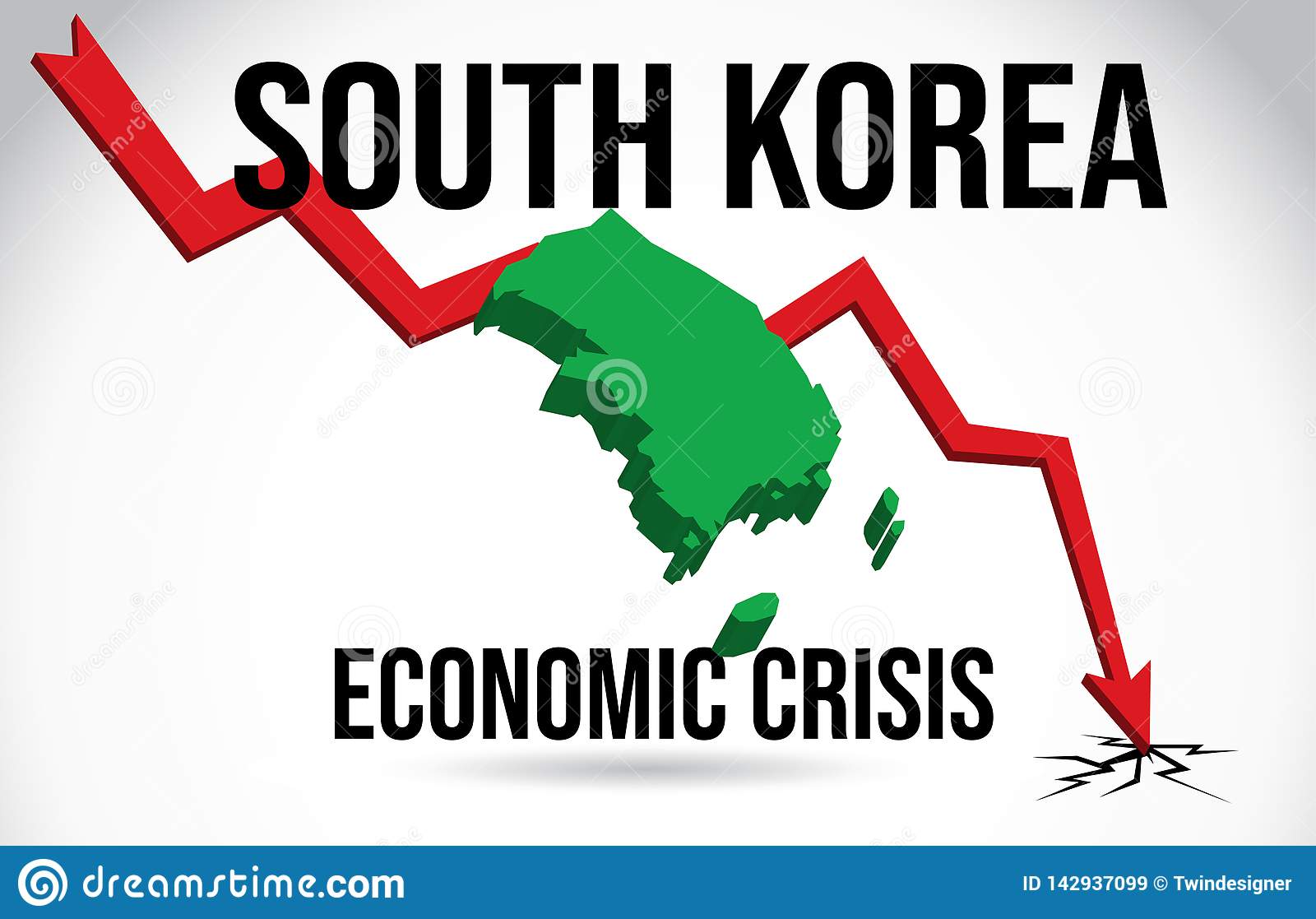 South korea map financial crisis economic collapse market crash global 
